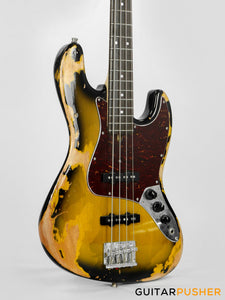 Semitone Custom JB-Style 4-String Bass Okoume Body Rosewood Fingerboard - Heavy Relic Sunburst