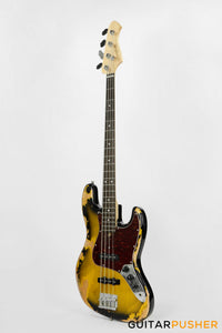 Semitone Custom JB-Style 4-String Bass Okoume Body Rosewood Fingerboard - Heavy Relic Sunburst