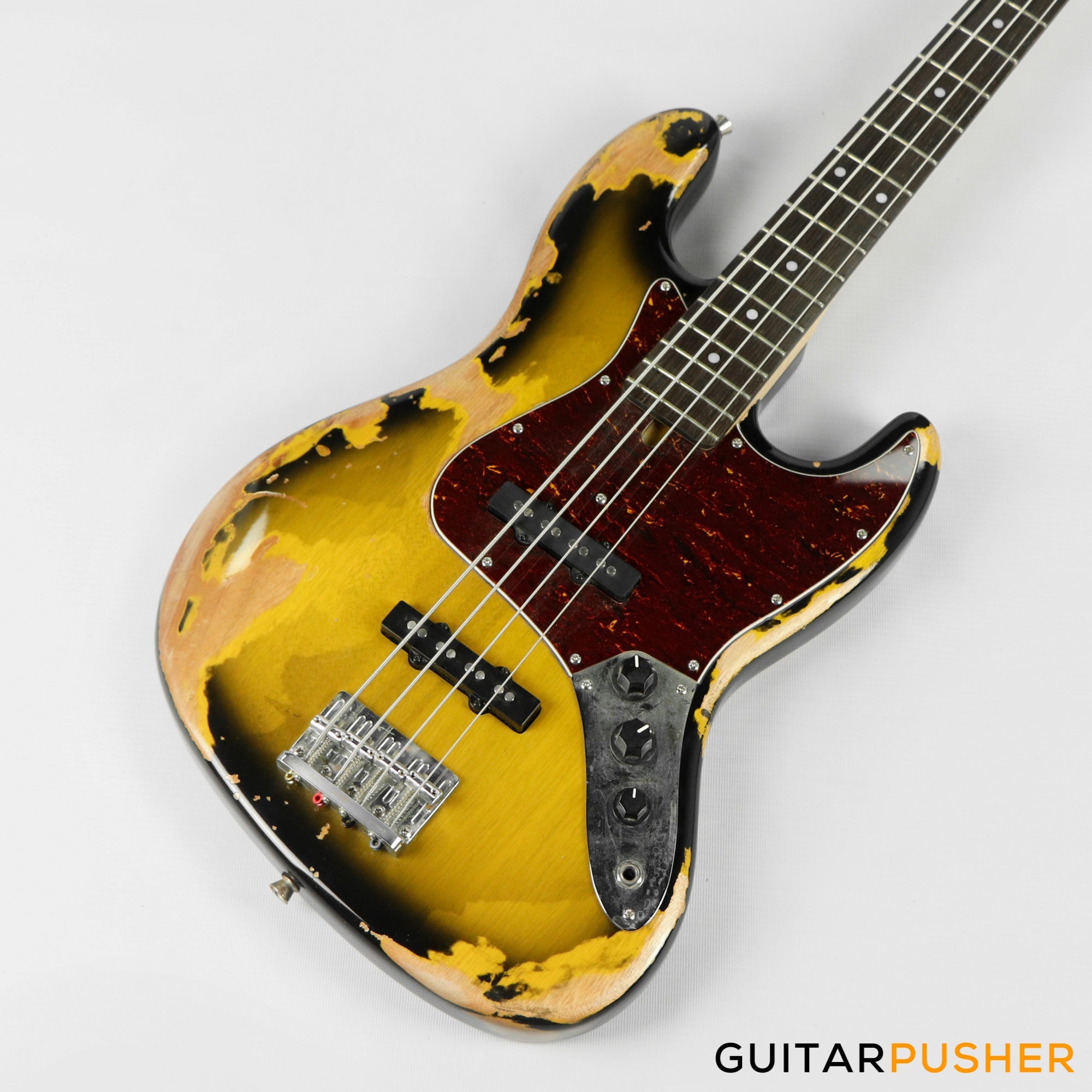 Semitone Custom JB-Style 4-String Bass Okoume Body Rosewood Fingerboard - Heavy Relic Sunburst