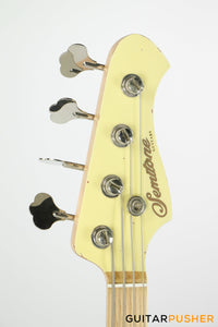 Semitone Custom JB-Style 4-String Bass Alder Body Maple Fingerboard - White Sunburst Relic