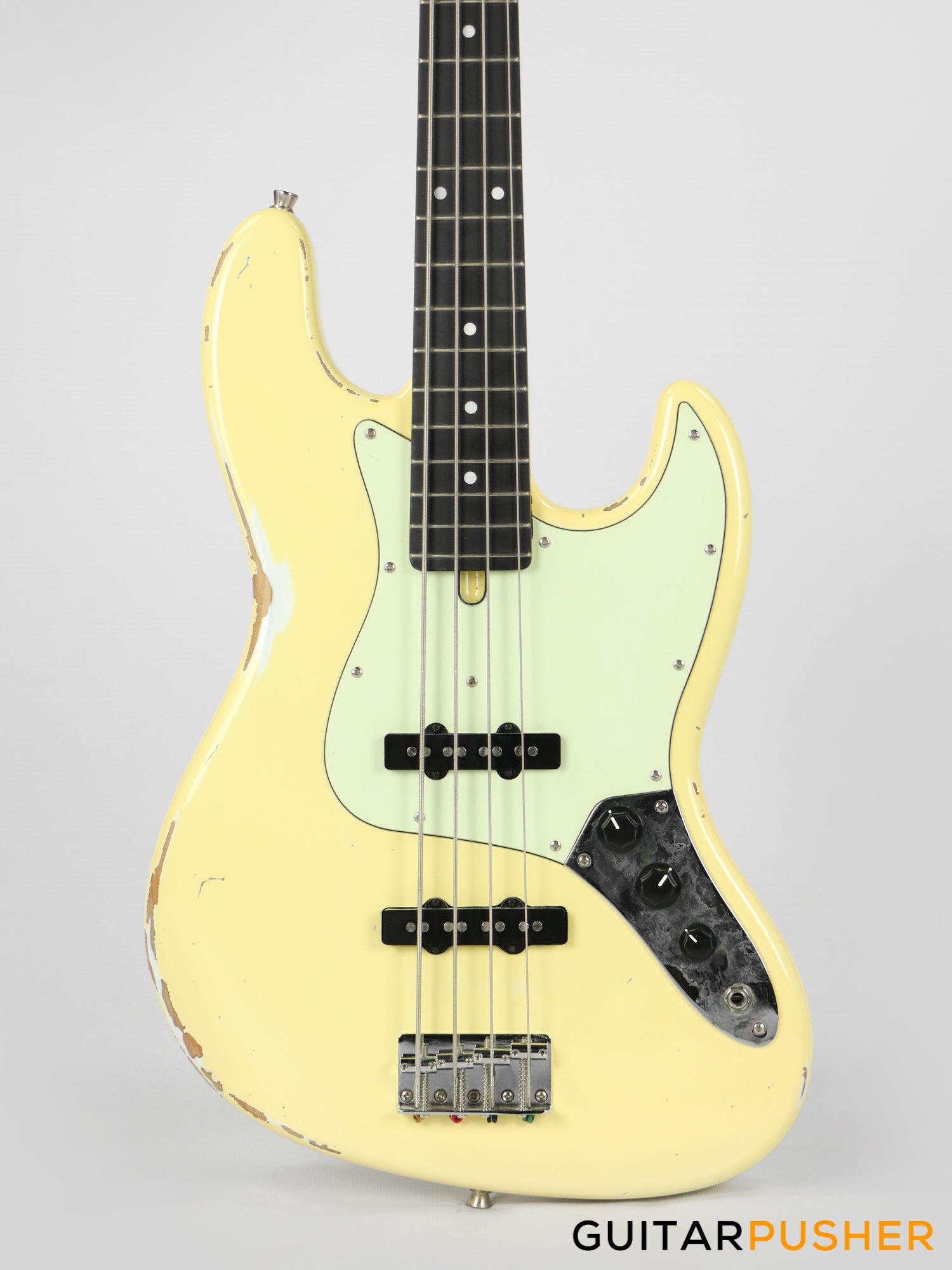 Semitone Custom JB-Style 4-String Bass Alder Body Richlite Fingerboard - White Light Relic