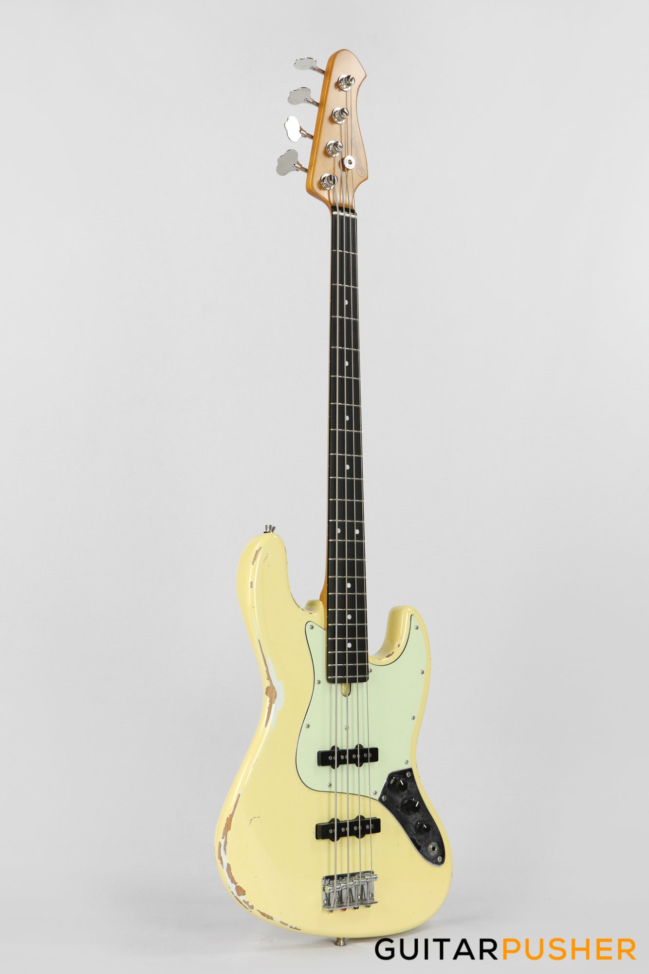 Semitone Custom JB-Style 4-String Bass Alder Body Richlite Fingerboard - White Light Relic