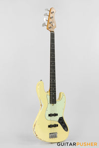 Semitone Custom JB-Style 4-String Bass Alder Body Richlite Fingerboard - White Light Relic