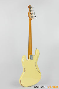 Semitone Custom JB-Style 4-String Bass Alder Body Richlite Fingerboard - White Light Relic