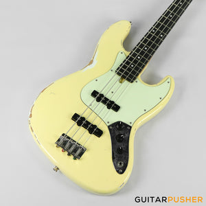 Semitone Custom JB-Style 4-String Bass Alder Body Richlite Fingerboard - White Light Relic