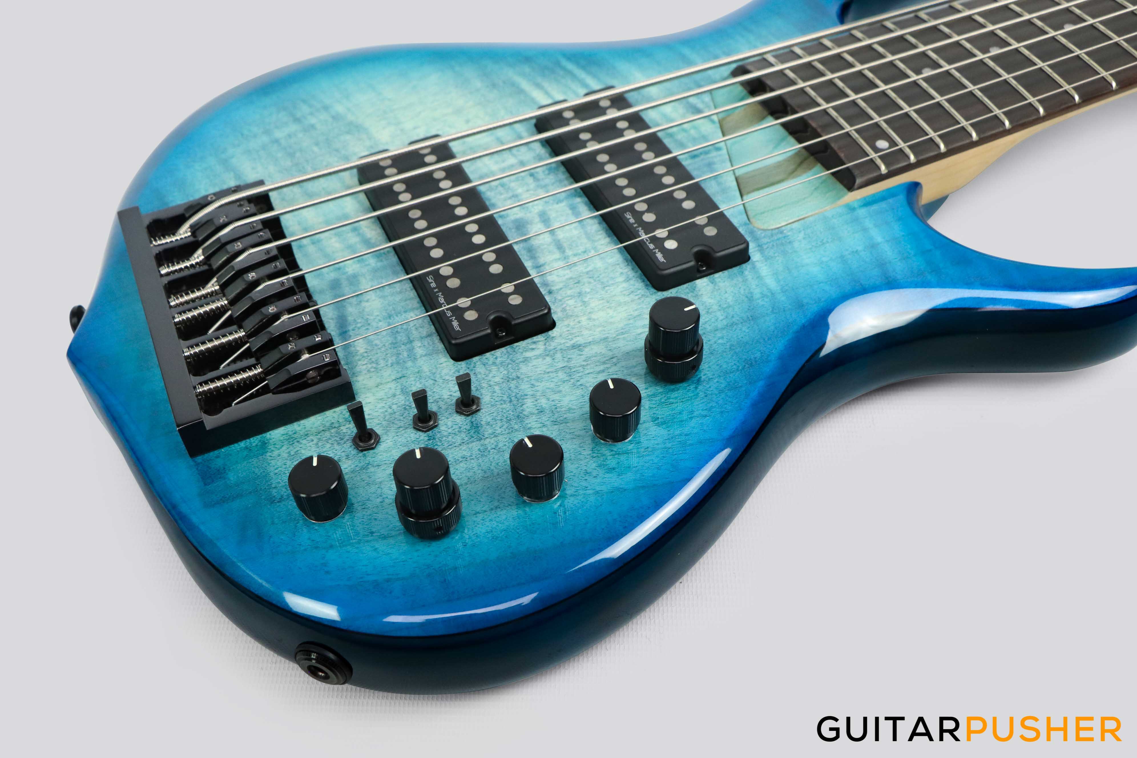 Sire M7 Alder 6-String Bass with Premium Gig Bag - Transblue