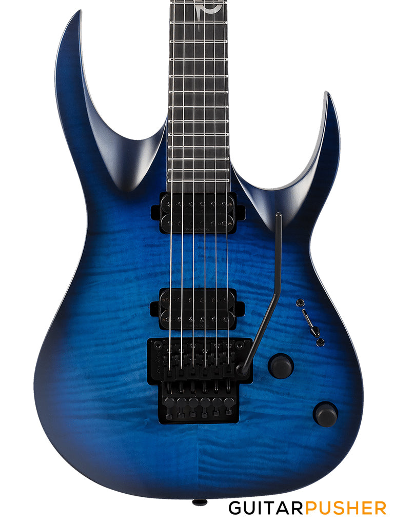 Solar Guitars A1.6FRFOB Flame Ocean Blue Matte Electric Guitar w/ Floyd Rose 1000