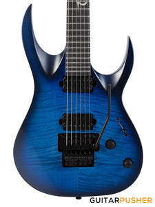 Solar Guitars A1.6FRFOB Flame Ocean Blue Matte Electric Guitar w/ Floyd Rose 1000