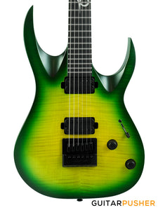 Solar Guitars A1.6LB Flame Lime Burst Electric Guitar w/ Evertune Bridge