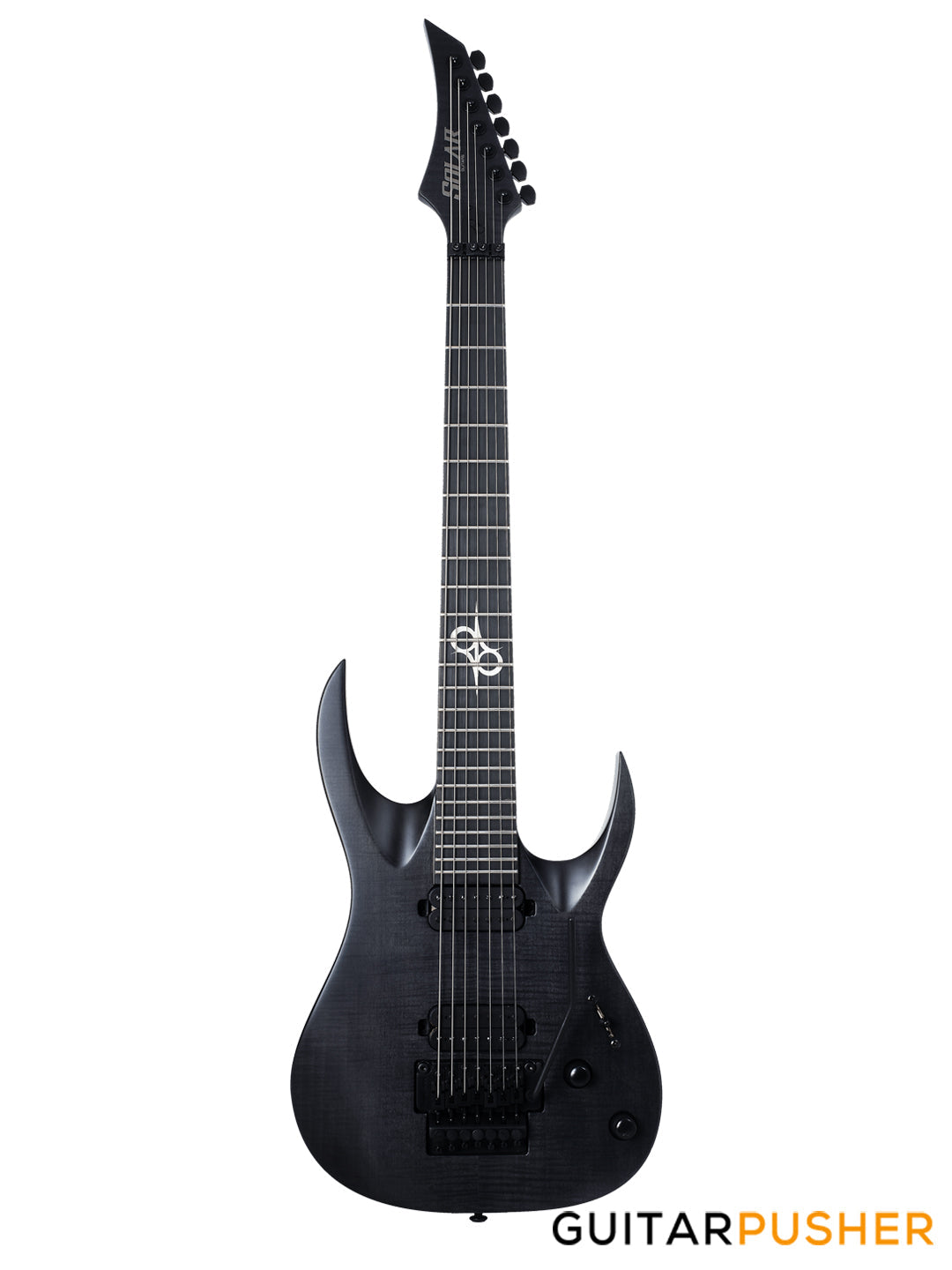 Solar Guitars A1.7FR FB Flame Trans Black Matte 7-String Electric Guitar w/ Floyd Rose 1000