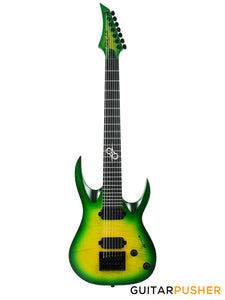 Solar Guitars A1.7LB Flame Lime Burst 7-String Electric Guitar w/ Evertune Bridge