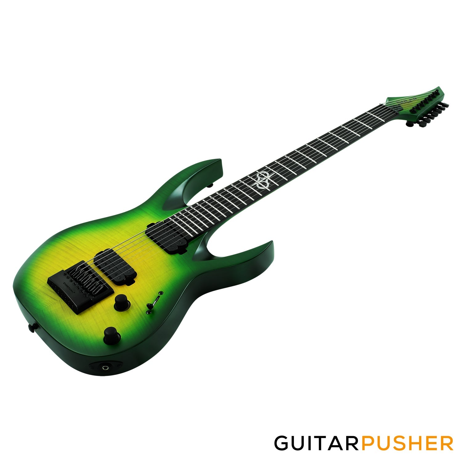 Solar Guitars A1.7LB Flame Lime Burst 7-String Electric Guitar w/ Evertune Bridge