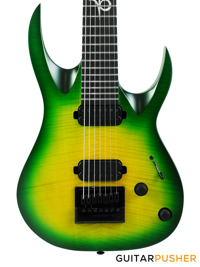 Solar Guitars A1.7LB Flame Lime Burst 7-String Electric Guitar w/ Evertune Bridge