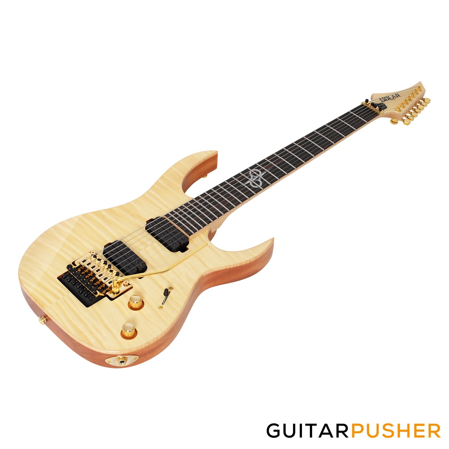 Solar Guitars SB1.7FRFM Flame Natural Matte 7-String Electric Guitar w/ Floyd Rose 1000