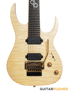 Solar Guitars SB1.7FRFM Flame Natural Matte 7-String Electric Guitar w/ Floyd Rose 1000