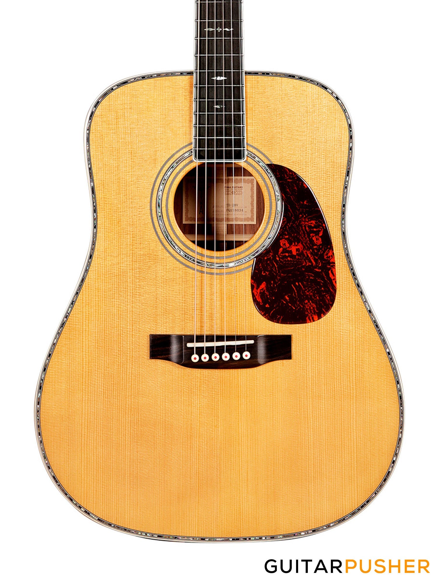 Tyma TD-28VE All-Solid Wood Sitka Spruce Top Indian Rosewood Dreadnought Acoustic-Electric Guitar with Fishman USA Elipse Matrix Pickup System & Case